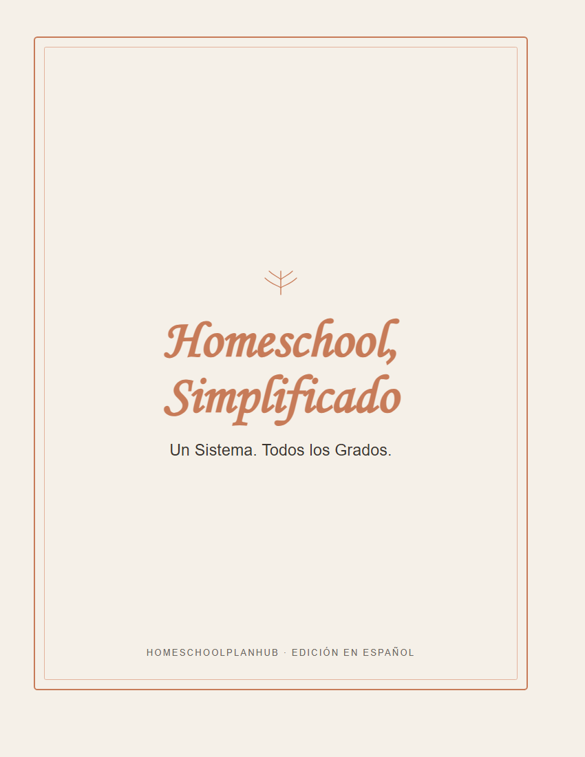 Homeschool, Simplificado: portada del planeador HomeschoolPlanHub